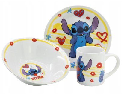 Keramická jídelní sada Stitch 3 díly