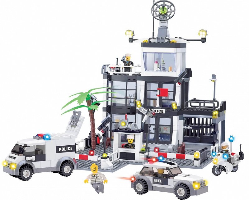 Blocki stavebnice velká Policejní stanice typ LEGO 631 dílů