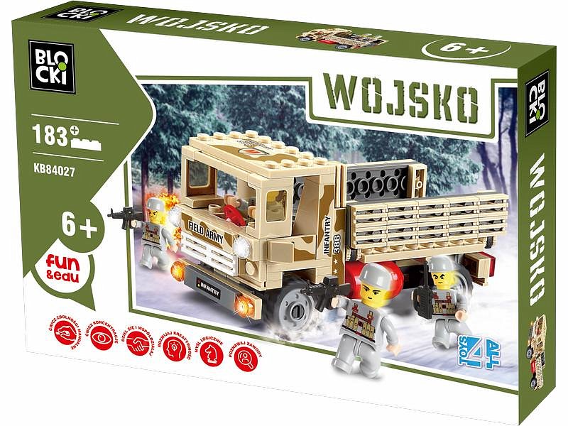 Blocki stavebnice vojenské nákladní auto typ LEGO 183 dílů