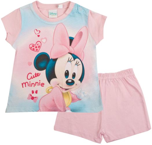 Kojenecké pyžamo Minnie Baby bavlna světle růžové 9M (71cm)