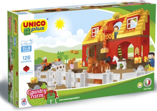 Unico Plus stavebnice Velká farma typ LEGO DUPLO 126 dílů