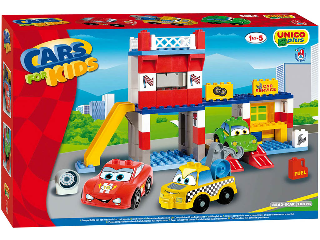 Unico Plus stavebnice Autoservis typ LEGO DUPLO 108 dílů