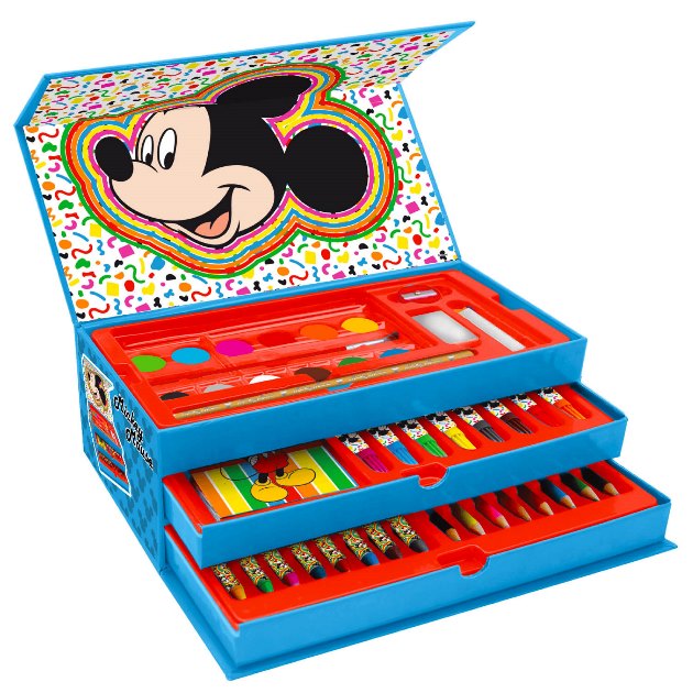 TOYCOMPANY Mickey Mouse kufřík na kreslení 52ks