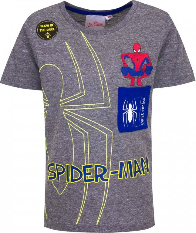 SUN CITY Dětské tričko Spiderman bavlna světélkující šedé vel. 3 roky Velikost: 98 (3 roky)