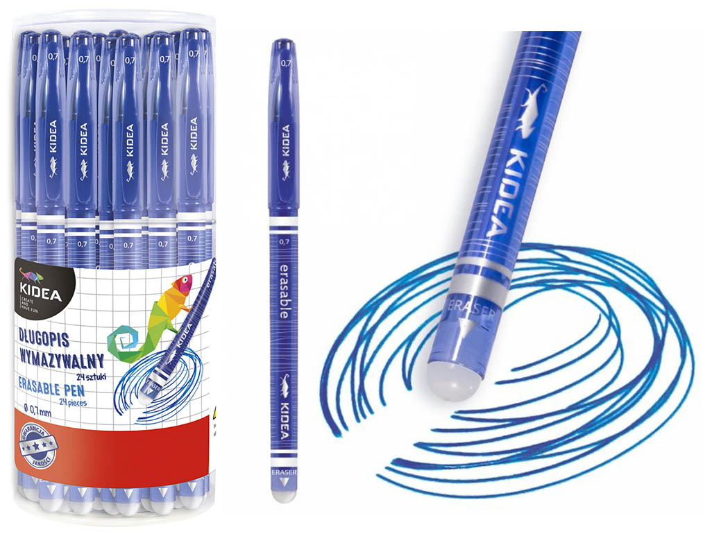 KIDEA Kuličkové pero gumovatelné / propiska modré 0,7 mm