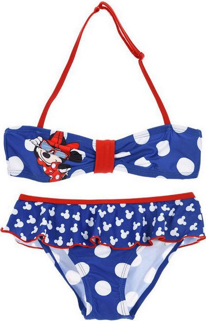 SUN CITY Dívčí plavky bikiny Minnie Mouse puntíky modré Velikost: 104 (4 roky)