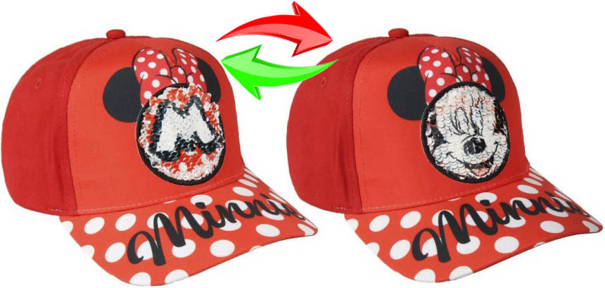 CERDA Kšiltovka Minnie Mouse premium s překlápěcími flitry