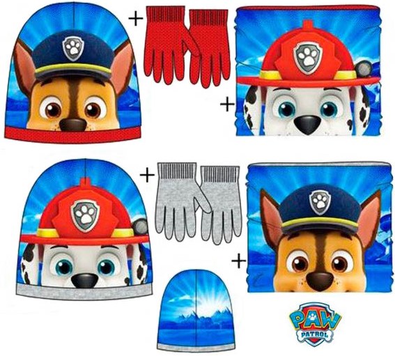 SUN CITY Souprava čepice, nákrčník, rukavice Paw Patrol 3ks vel. 52 Velikost: 52