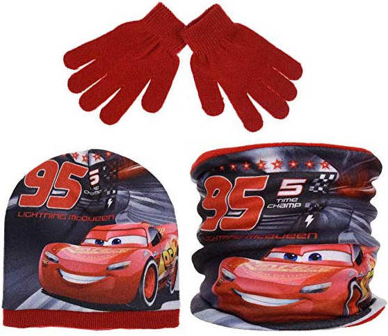 SUN CITY Souprava čepice, nákrčník, rukavice Cars 3ks Velikost: 54