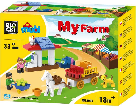 Blocki Mubi stavebnice Farma - farmářské trhy kompatibilní 33 dílů