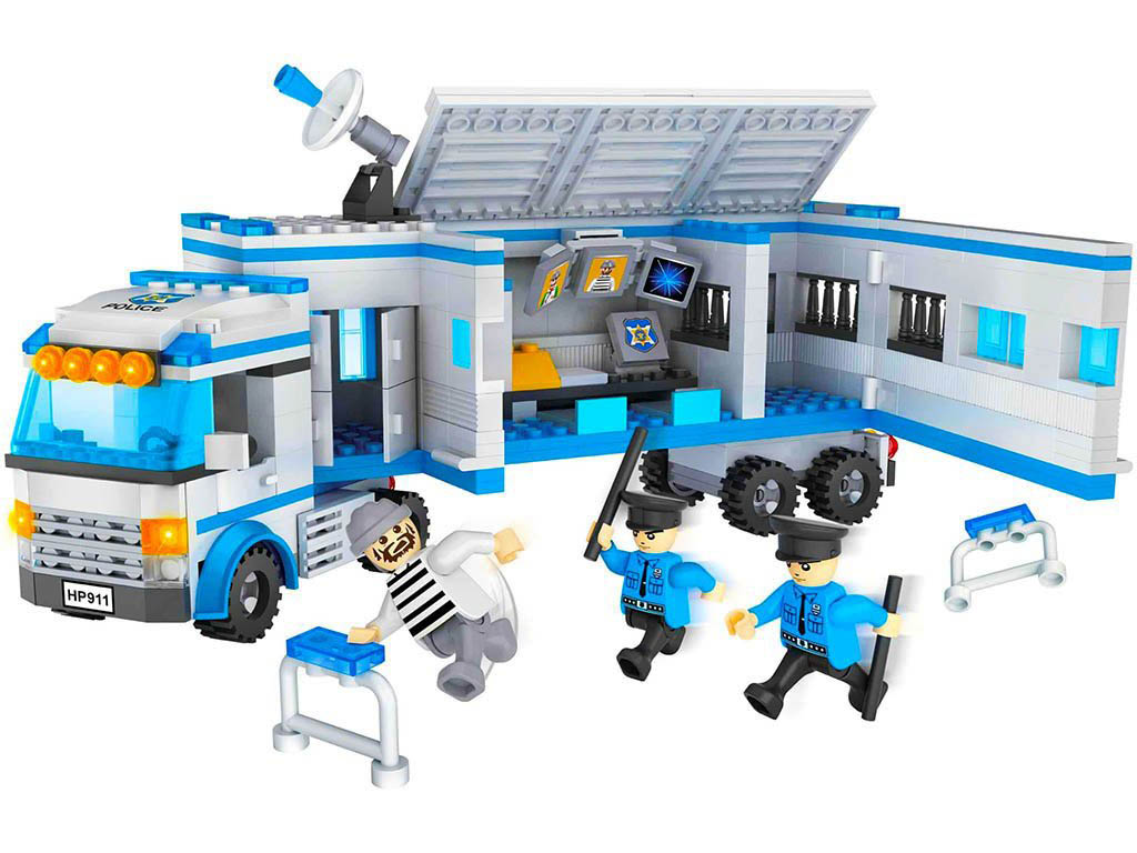 COGO stavebnice Policie - zásahový kamion a hon na lupiče kompatibilní 424 dílů