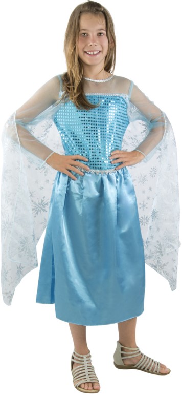 Kostým Frozen / šaty Frozen Ledové království - Elsa modré Velikost kostýmu: L (10-12 let)