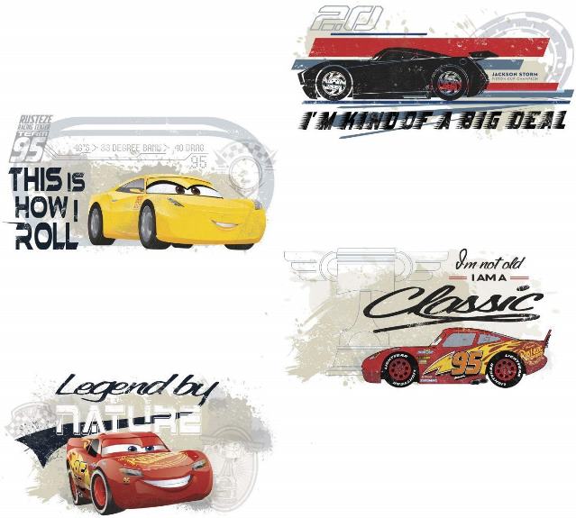 RoomMates Samolepka na zeď Cars Classic - Auta - 4 archy 23x44 cm