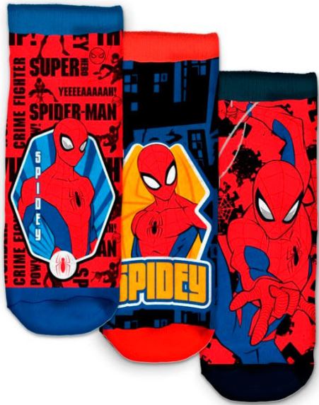 EUROSWAN Dětské ponožky Spiderman kotníkové sada 3 páry vel. 35/37 Velikost: 35/37