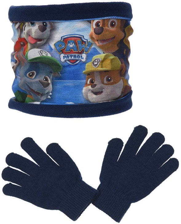 SUN CITY Šála Paw Patrol / nákrčník Paw Patrol zateplený + rukavice sada 2ks Barva: MODRÁ