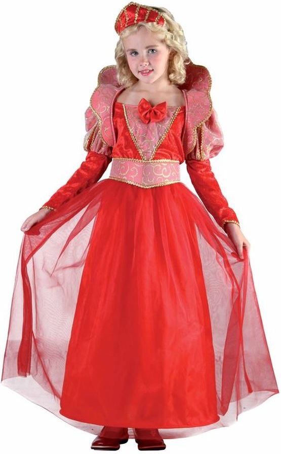 PTIT CLOWN Dětský kostým Princezna červený sada 3ks vel. 10-12 let Velikost kostýmu: L (10-12 let)