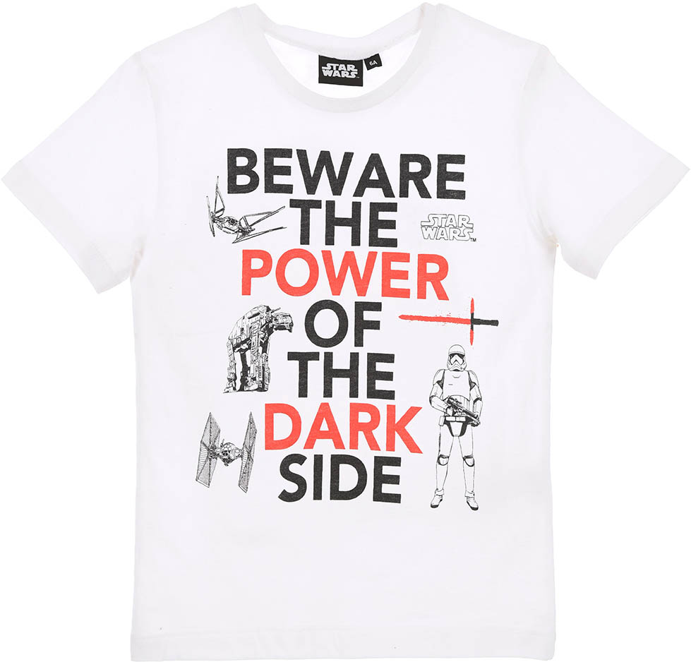 SUN CITY Dětské tričko Star Wars Dark side bílé bavlna Velikost: 104 (4 roky)