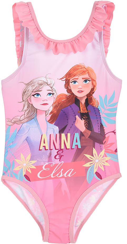 SUN CITY Dívčí plavky Frozen 2 Ledové království Anna a Elsa světle růžové Velikost: 104 (4 roky)