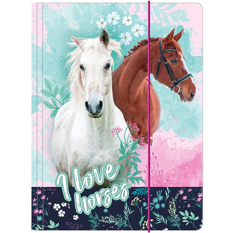 DERFORM Desky na výkresy / sešity Koně I love horses A4