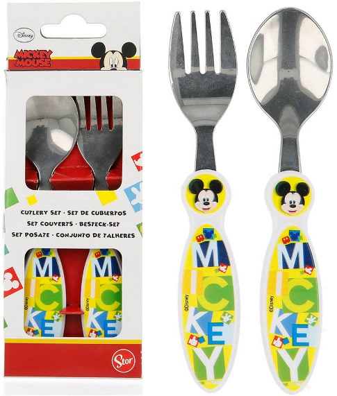 STOR Dětský příbor Mickey Mouse Watercolors ergonomický