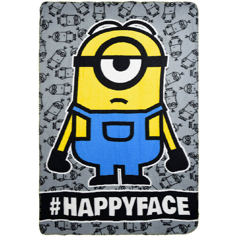 SUN CITY Fleecová / fleece deka Mimoni Happyface 100x150