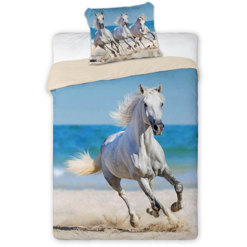 FARO Povlečení Kůň na pláži bavlna 140x200 70x90