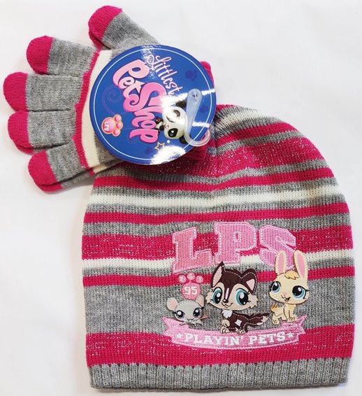 SUN CITY Čepice rukavice Littlest Pet Shop LPS sada 2ks Velikost: ŠEDÁ 54