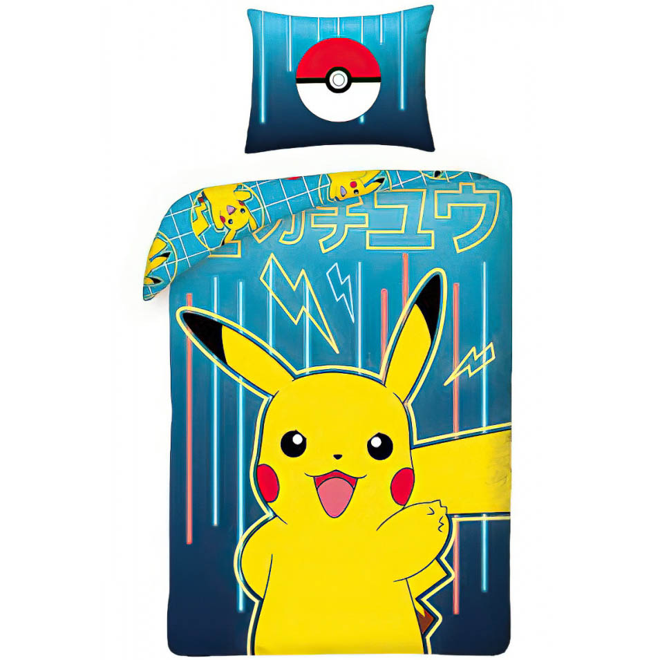 HALANTEX Povlečení Pokémon Pikachu modré bavlna 140x200 70x90