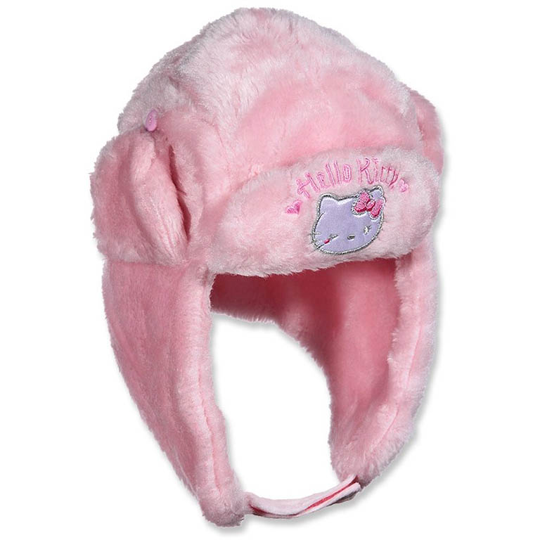 SUN CITY Dětská čepice Hello Kitty ušanka zimní růžová Velikost: 54