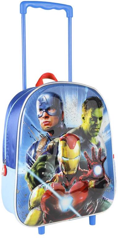CERDA Kufr na kolečkách Avengers metalický 3D 31cm modrý