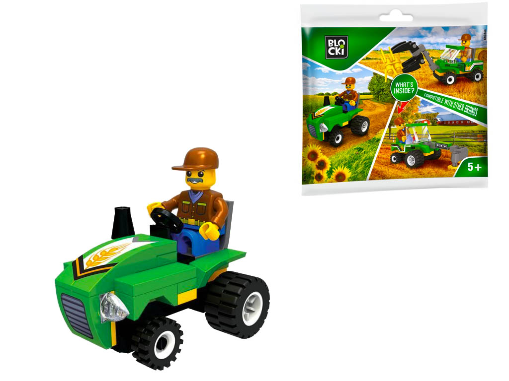 Blocki stavebnice MyFarm farma Traktor s figurkou kompatibilní 47 dílů
