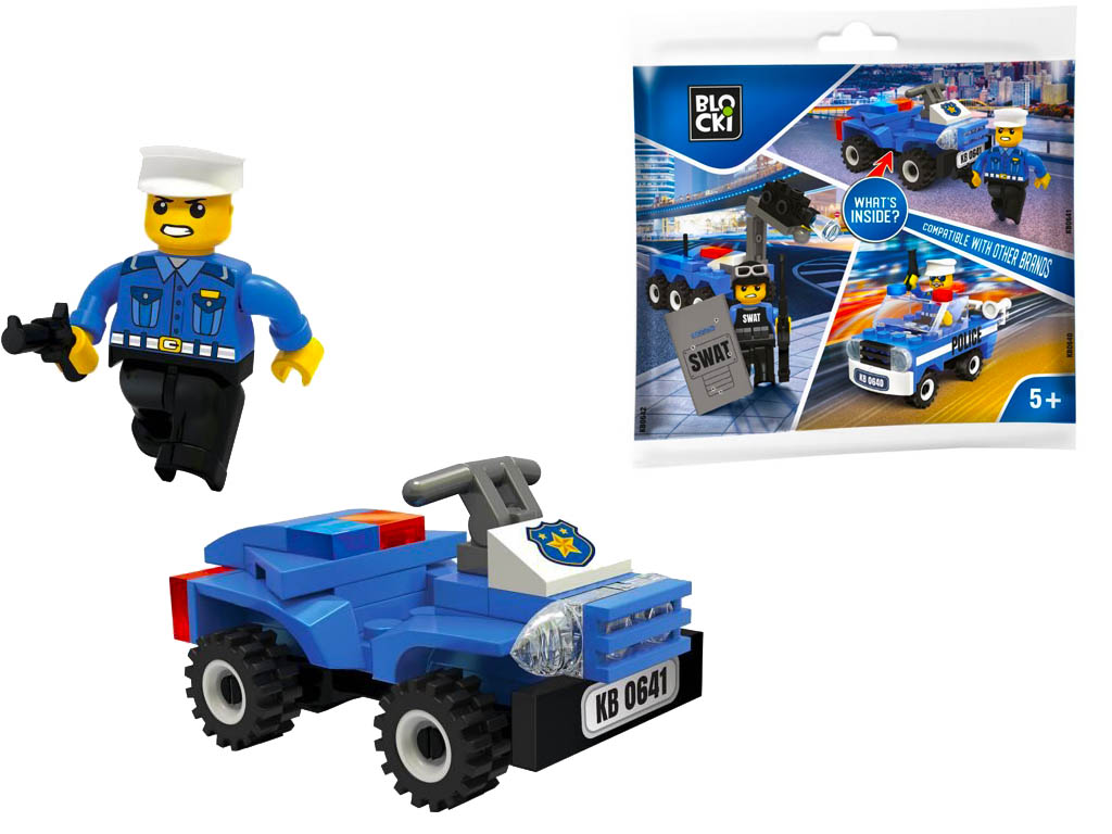 Blocki stavebnice Policie - Policejní čtyřkolka a figurka kompatibilní 45 dílů