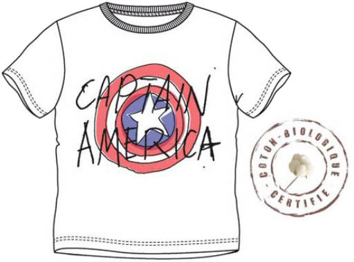 SUN CITY Dětské tričko Avengers Captain America BIO bavlna Velikost: 7/8 let