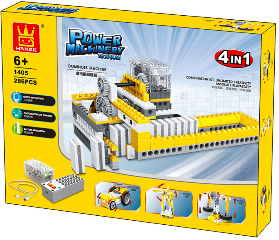 Wange Power Machinery technická stavebnice s motorem 4v1 kompatibilní 286 dílů