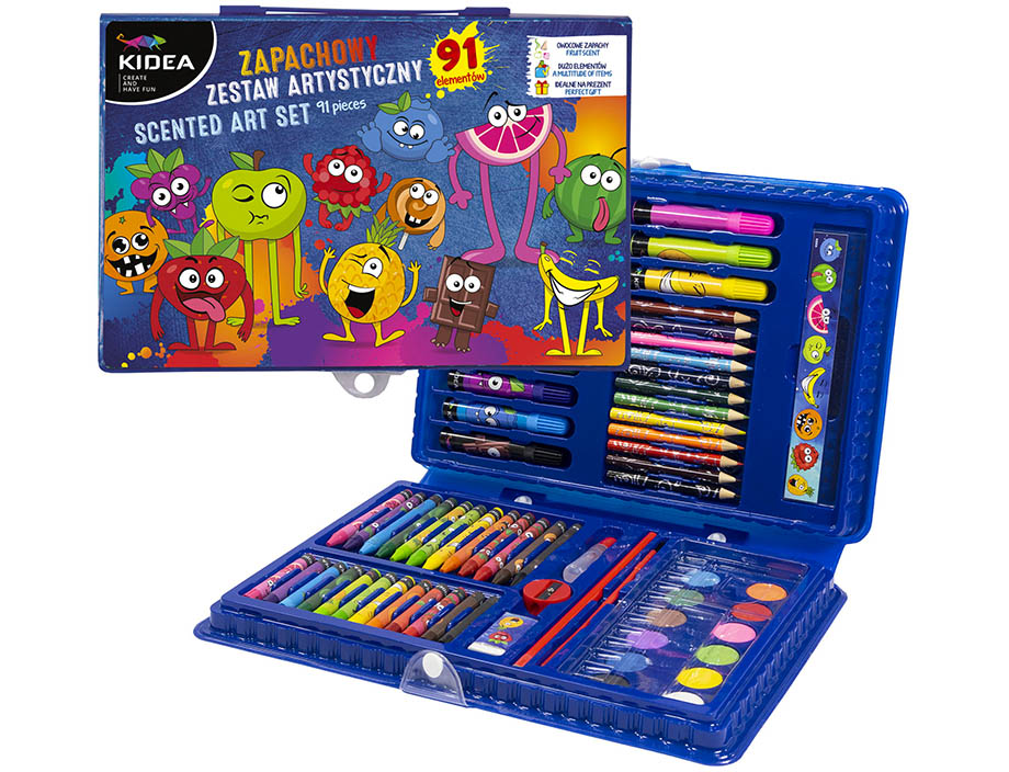 KIDEA Kufřík na kreslení s voňavým příslušenstvím 91ks