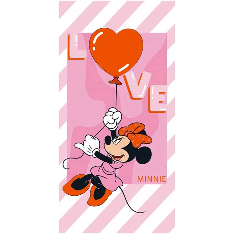 AYMAX Osuška Minnie Mouse / ručník Minnie Mouse Love 70x140 bavlna