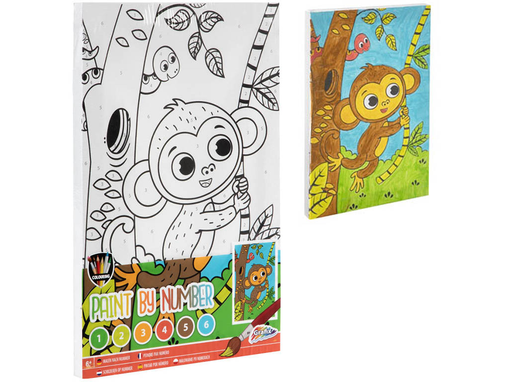 GRAFIX Malování podle čísel pro děti - Opička