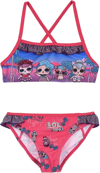 SUN CITY Dívčí plavky bikiny L.O.L. Surprise tmavě růžové vel. 5 let (108) Velikost: 108 (5 let)