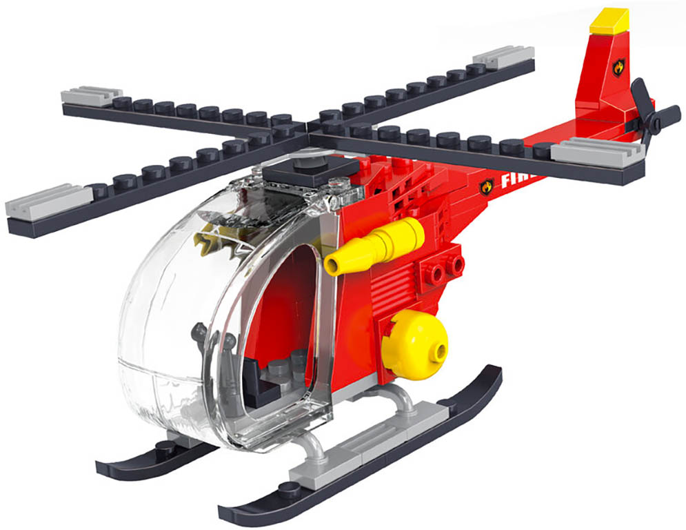 COGO stavebnice Hasiči - Požární vrtulník kompatibilní 79 dílů