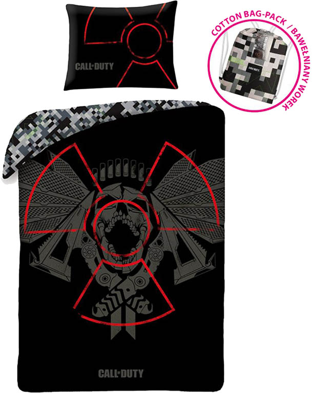 HALANTEX Povlečení Call of Duty Nuclear v látkovém vaku bavlna 140x200 70x90