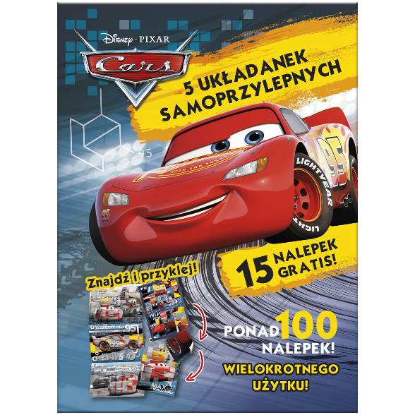 DERFORM Samolepky + 4x samolepící puzzle Cars Auta