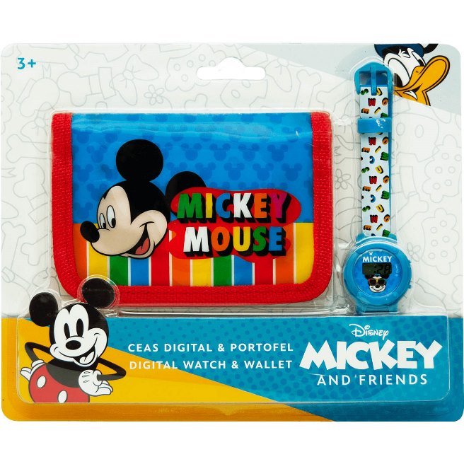 TOYCOMPANY Dárkový set hodinky a peněženka Mickey Mouse