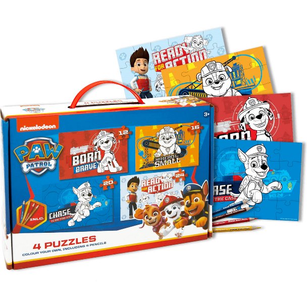 TOYCOMPANY Puzzle Paw Patrol k vymalování sada 4ks