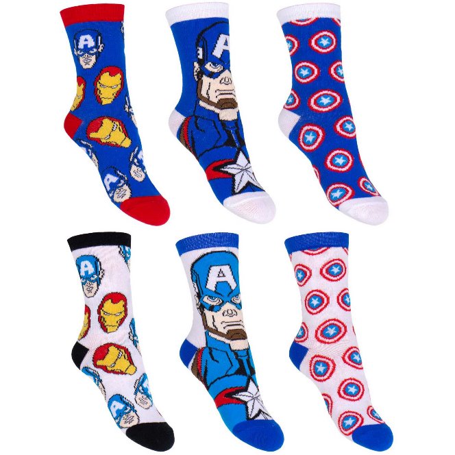 SUN CITY Dětské ponožky Avengers sada 3 páry vel. 23/26 Velikost: 23/26
