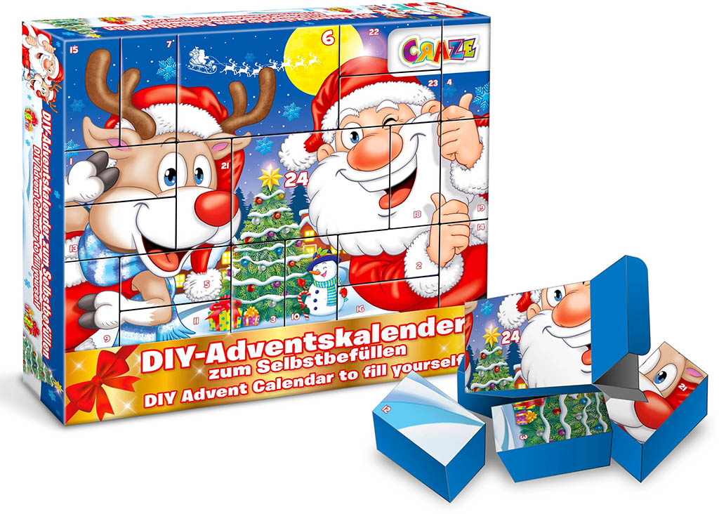 CRAZE Adventní kalendář s vlastní výplní DIY Santa Claus