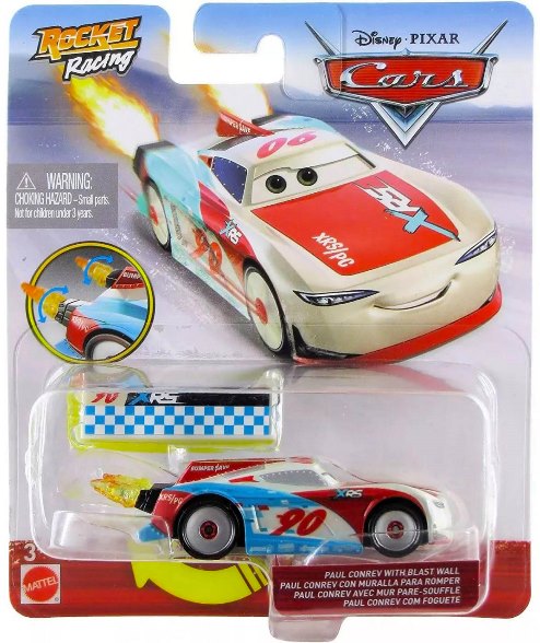 MATTEL Cars Auta XRS Rocket racing s rotujícími plameny 1:55 kovová DESIGN: PAUL CONREV