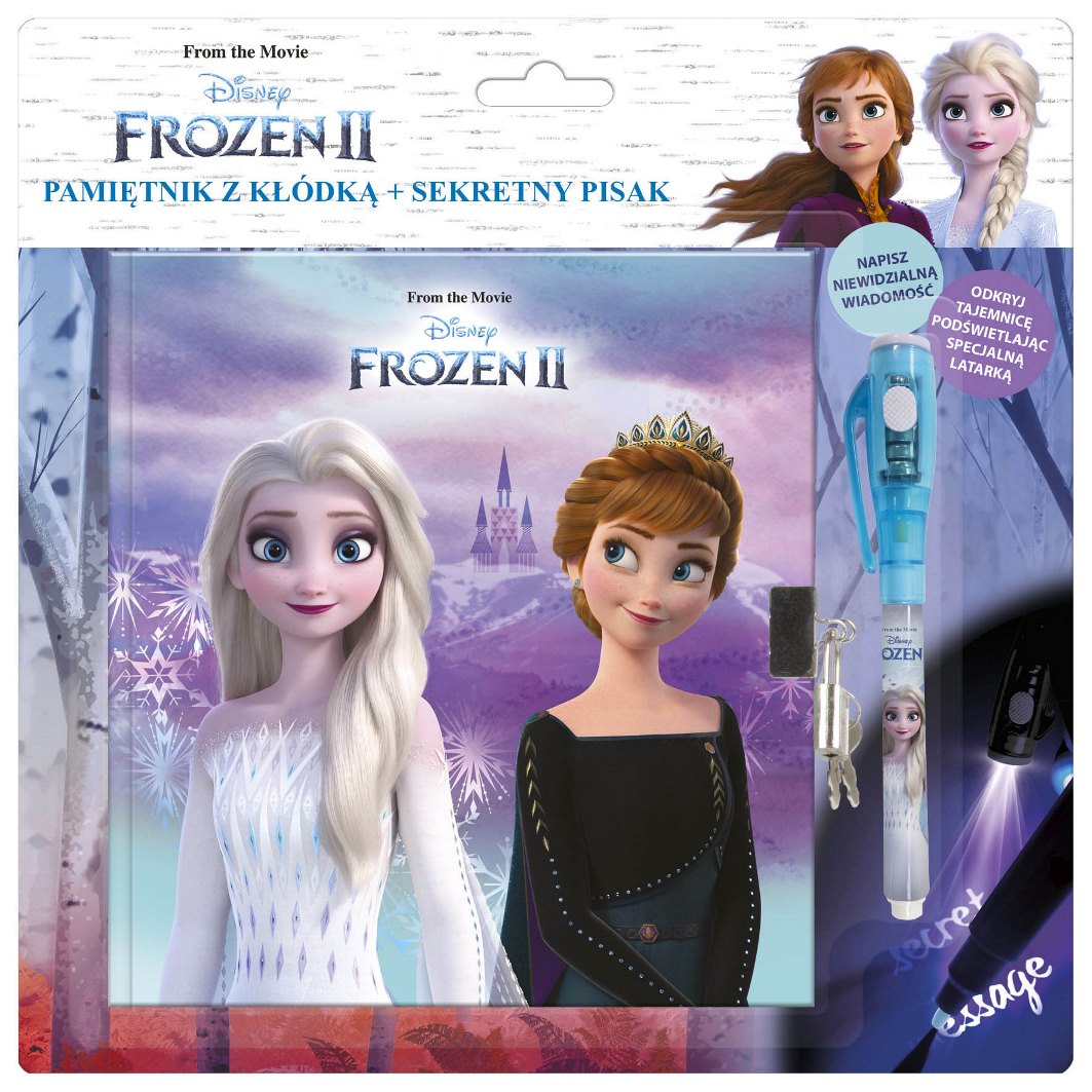 DERFORM Diář na zámek Frozen ledové království s neviditelným UV perem