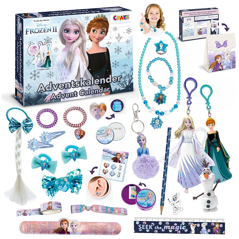 CRAZE Adventní kalendář Frozen - figurky, bižuterie a vlasové doplňky
