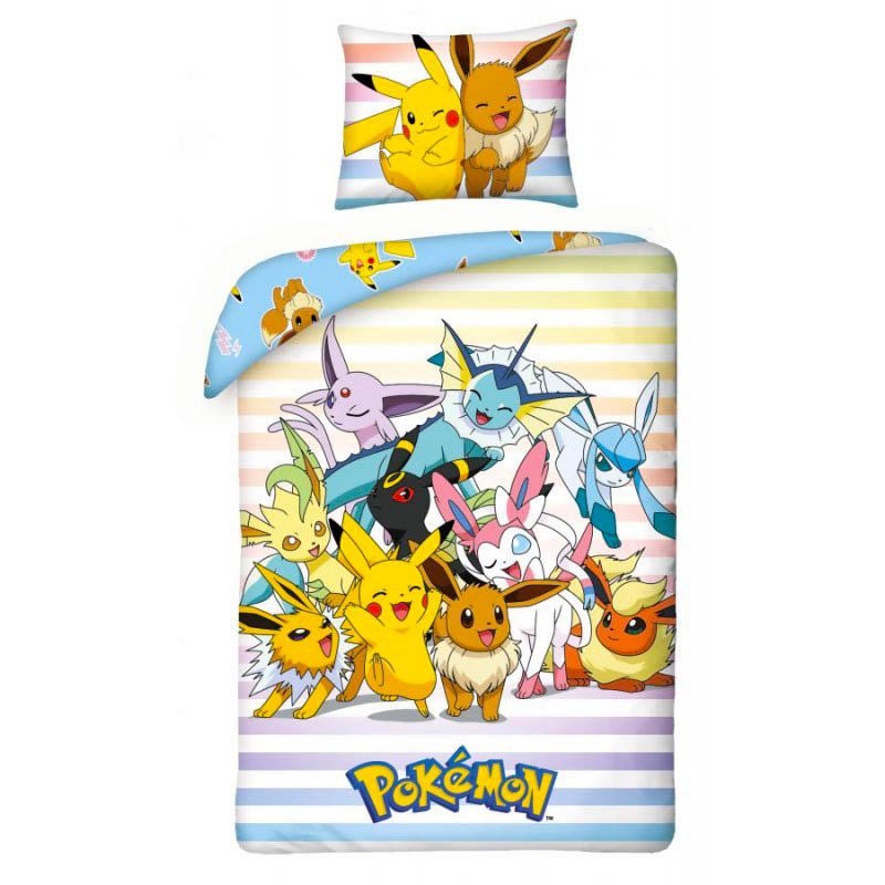 HALANTEX Povlečení Pokémon Pikachu a Eevee bavlna 140x200 70x90
