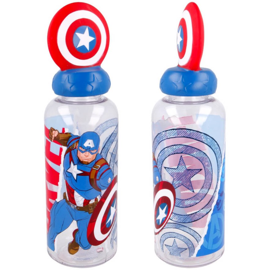 STOR Láhev na pití Avengers Captain America 3D víčko 560ml